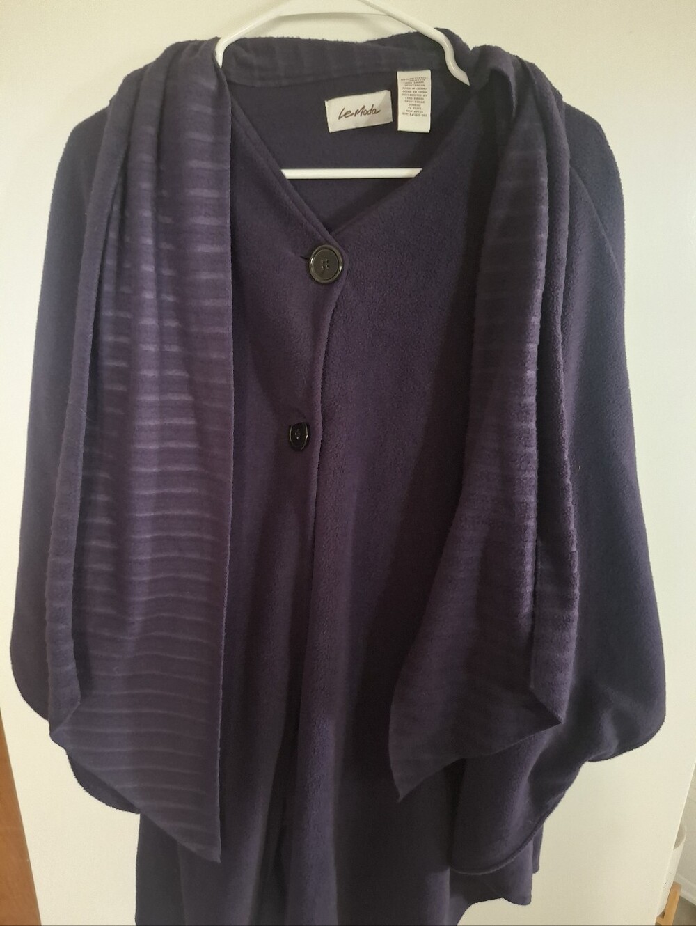 Moda Purple Women's Button-Front Shawl Jacket